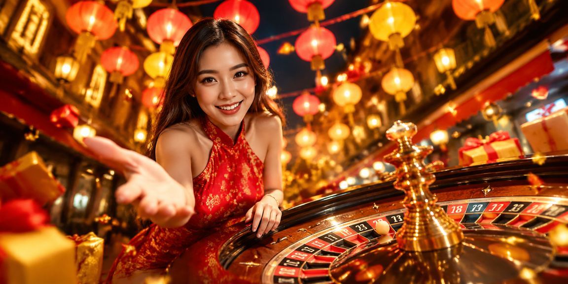 Người chơi Hà Nội thử vòng quay roulette trên điện thoại bên đèn lồng về đêm